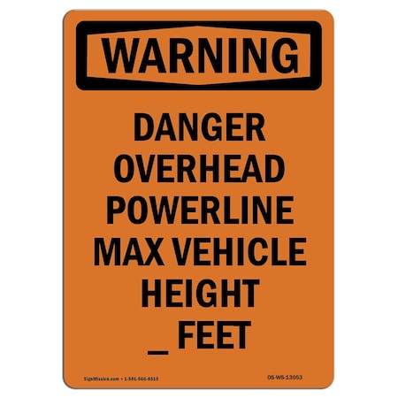 OSHA WARNING, 7 Height, 10 Width, Decal